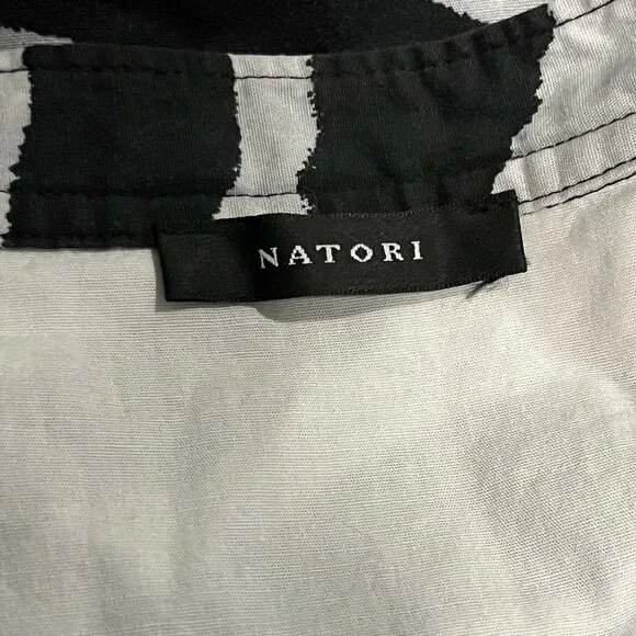 Natori Balloon Sleeve Belted Shirtdress - Animal - Black Multi/Black/White‎ - M
